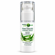 Load image into Gallery viewer, Whole Leaf Aloe Aloe Glycolic Renewal Serum, 1 fl oz (30 mL) pump bottle