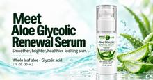 Load image into Gallery viewer, Aloe Glycolic Renewal Serum with whole leaf aloe and glycolic acid for smoother, brighter, healthier-looking skin