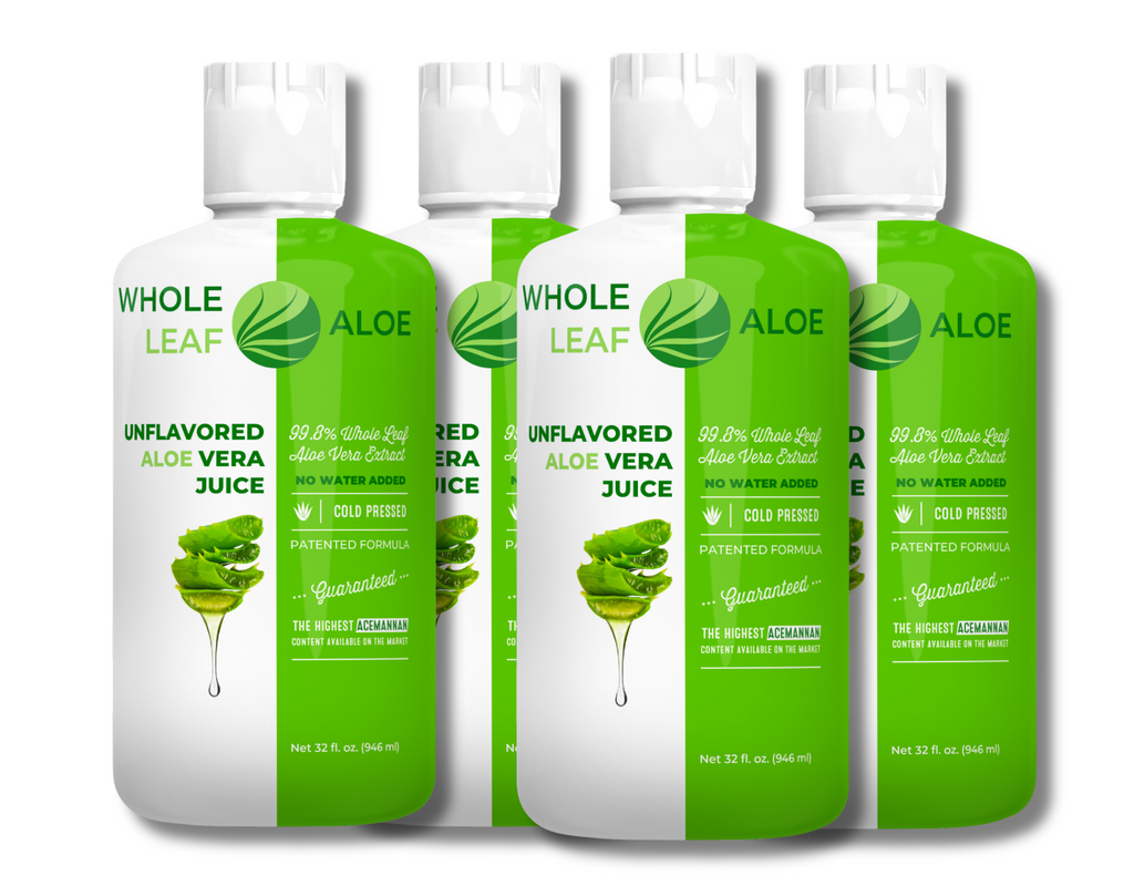 Whole Leaf Aloe Power - Potent Unflavored Aloe Vera Juice with Highest Acemannan, Guaranteed. Patented Formula, No Water Added (32oz).